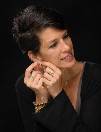 Crown Stacking Ring- Larger of 2 Narrow Versions-Sterling Silver with Diamonds & Plate Options