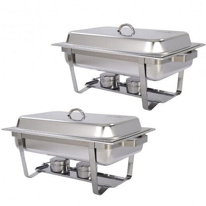 2 Packs Chafing 9 Quart Stainless Rectangular Chafer Buffet