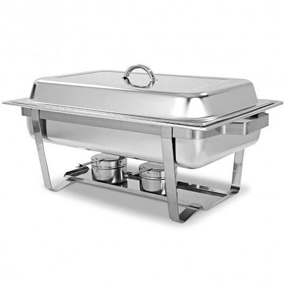 2 Packs Chafing 9 Quart Stainless Rectangular Chafer Buffet