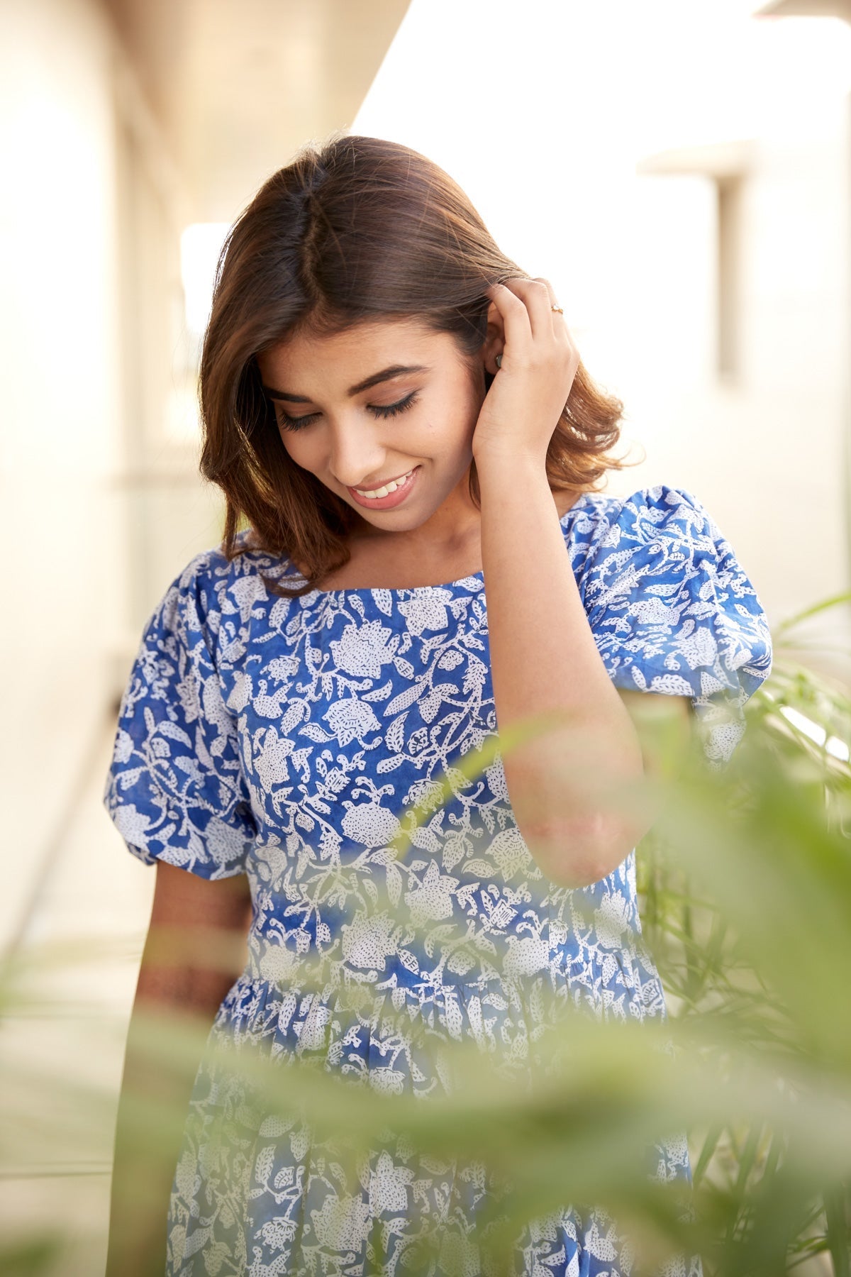 Indigo Floral Maxi Dress