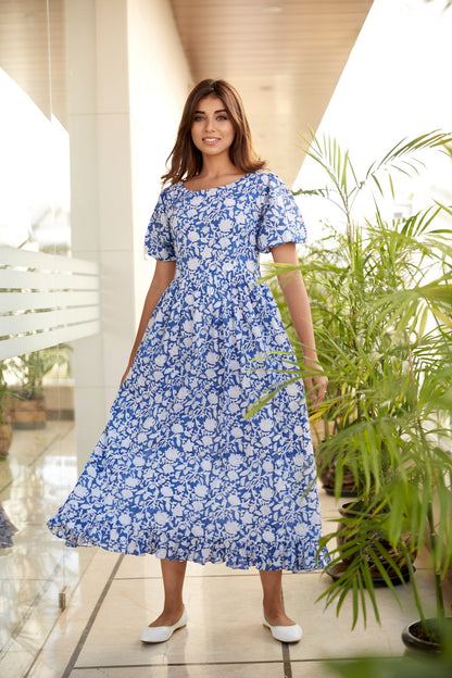 Indigo Floral Maxi Dress