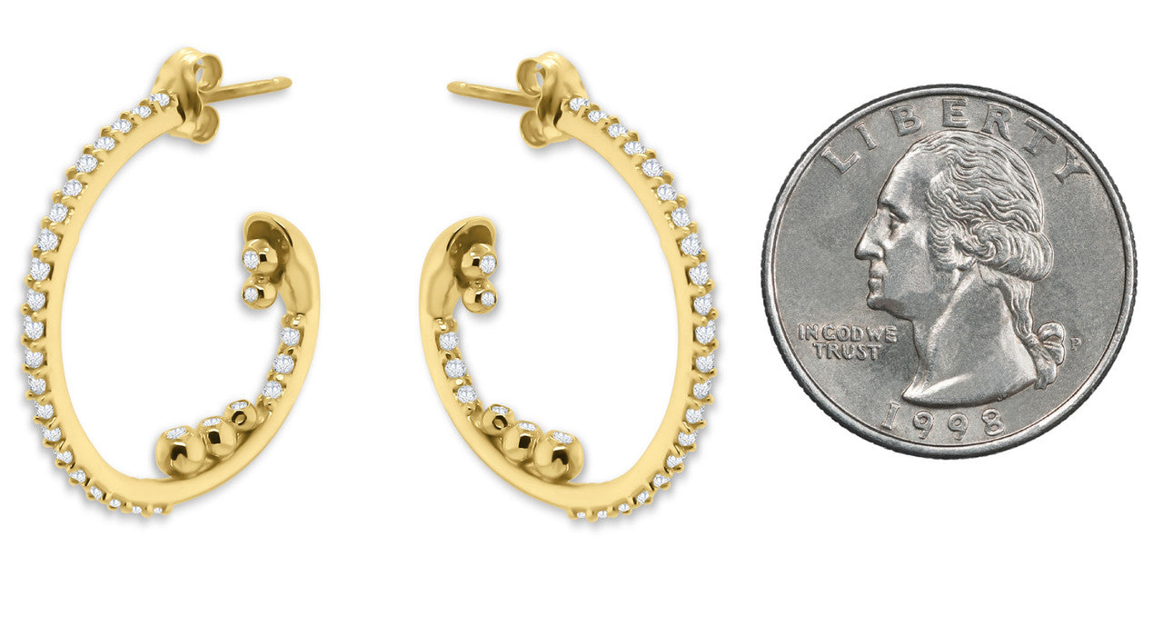 Abundance Hoop Earring-18k Gold with Diamonds in an Abundant Overflow