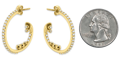 Abundance Hoop Earrings-14k Gold with Diamonds in an Abundant Overflow