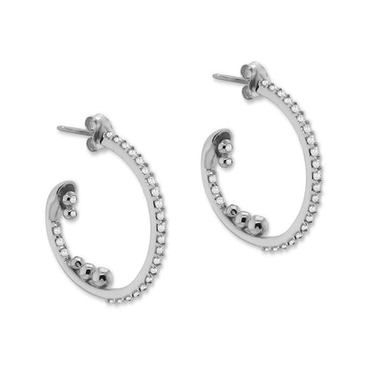 Abundance Hoop Earring-18k Gold with Diamonds in an Abundant Overflow