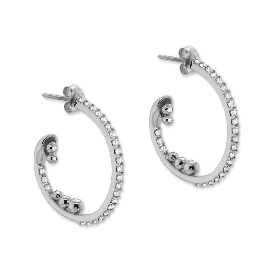 Abundance Hoop Earrings-14k Gold with Diamonds in an Abundant Overflow