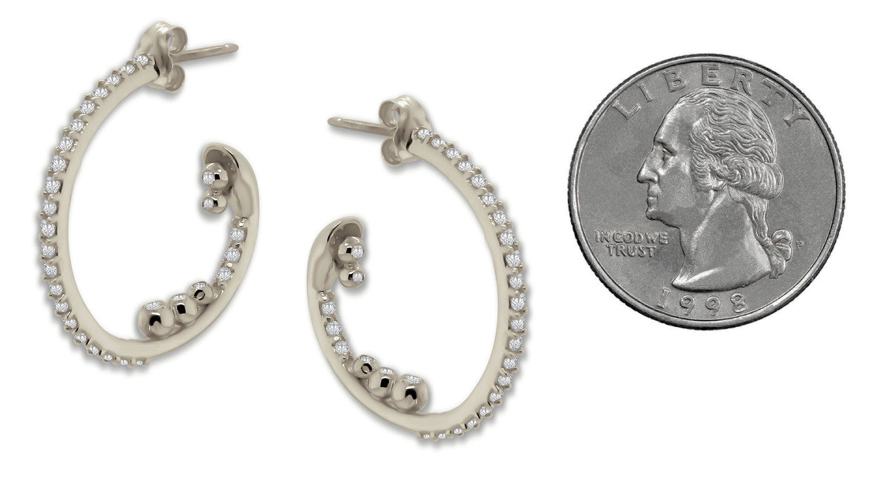 Abundance Hoop Earrings-14k Gold with Diamonds in an Abundant Overflow