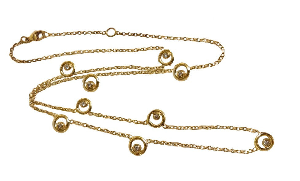 Karma Chain- 14K Gold with Ripples of Diamonds-2