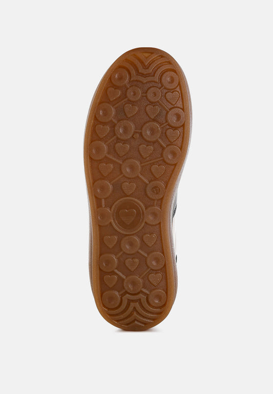 Knockout Faux Leather Lace-Up Sneakers