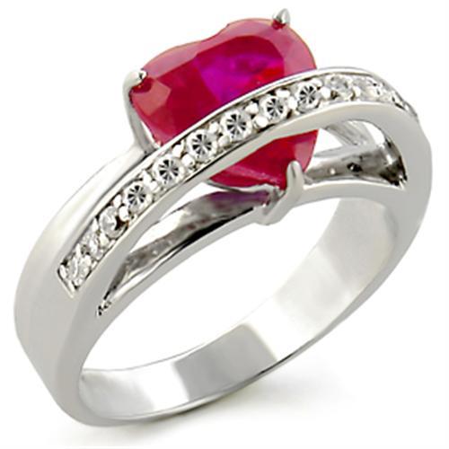 LOS30801 - Sterling silver 925  Ring with AAA Grade CZ  in Ruby-0