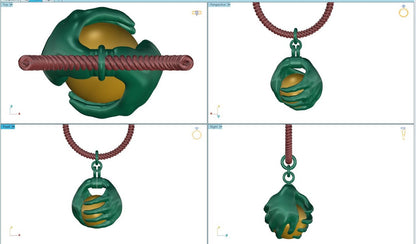 Leona's Healing Hands, Locket for Crystals or Essential Oils, Sterling Silver