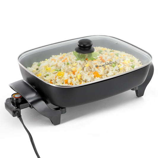 MegaChef 14.96 Inch Electric Fry Pan with Non-Stick Coating