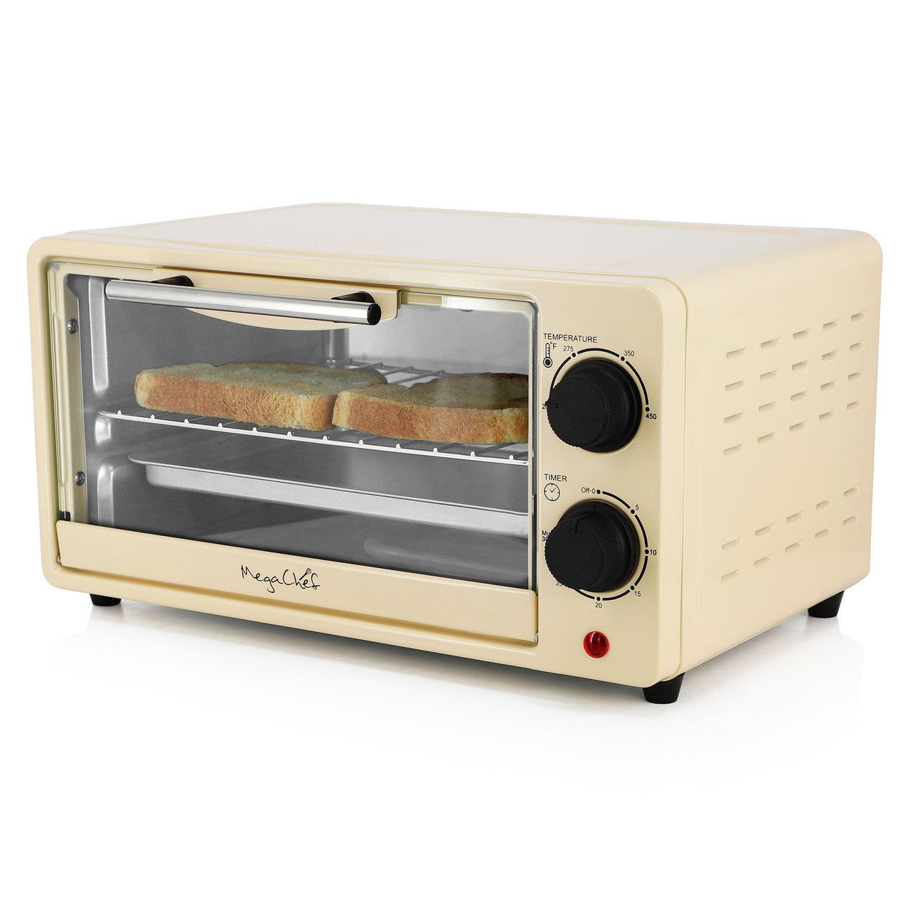 MegaChef 9.5 Quart Electric Counter Top Toaster Oven in Cream