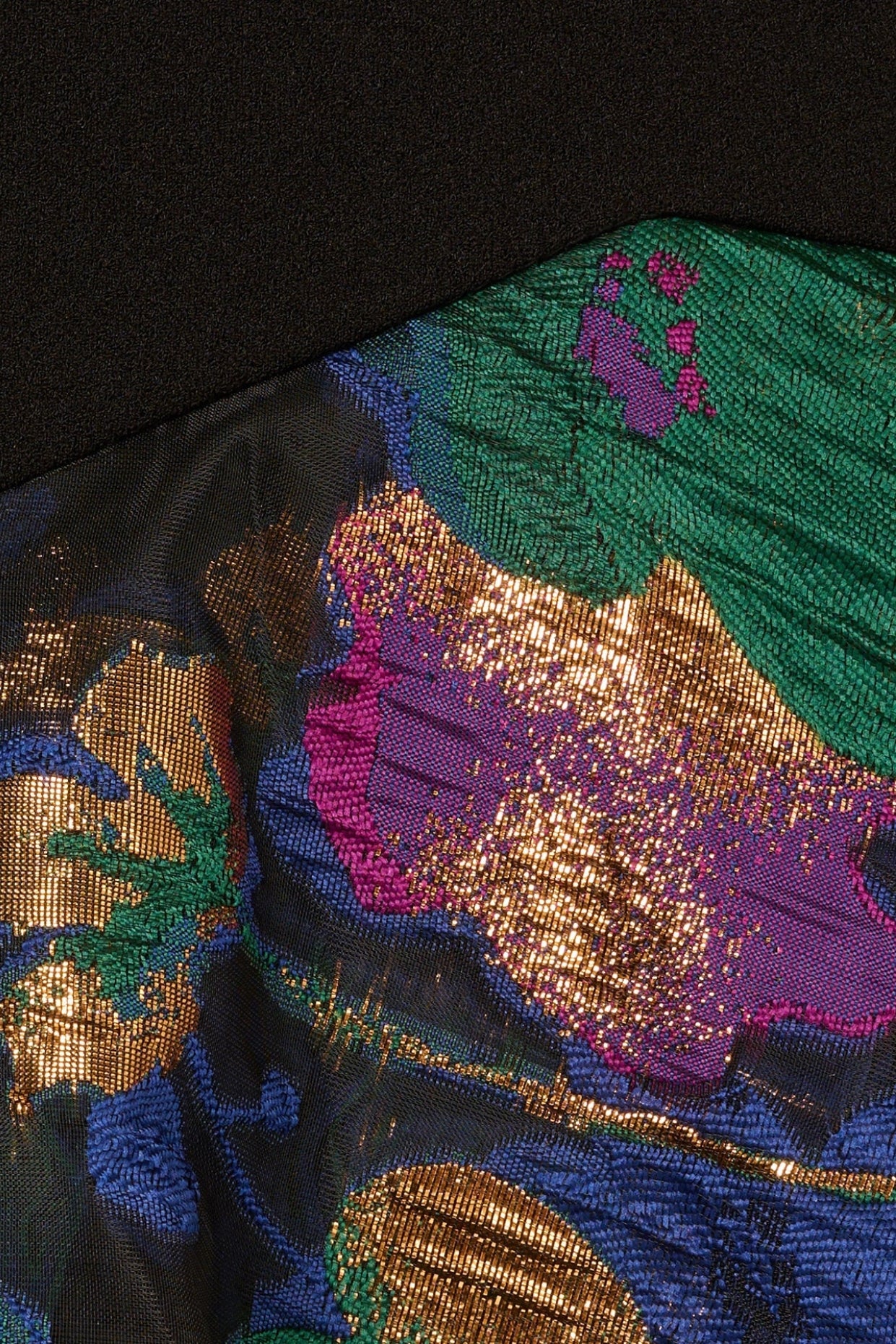 Aidan Mattox Floral Jacquard One Shoulder Sleeveless Asymmetrical Drop Waist Tiered Gown-3