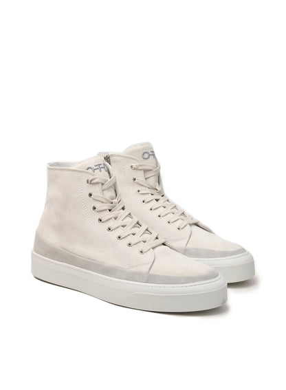 Hi Top Derby Suede and Leather Sneaker