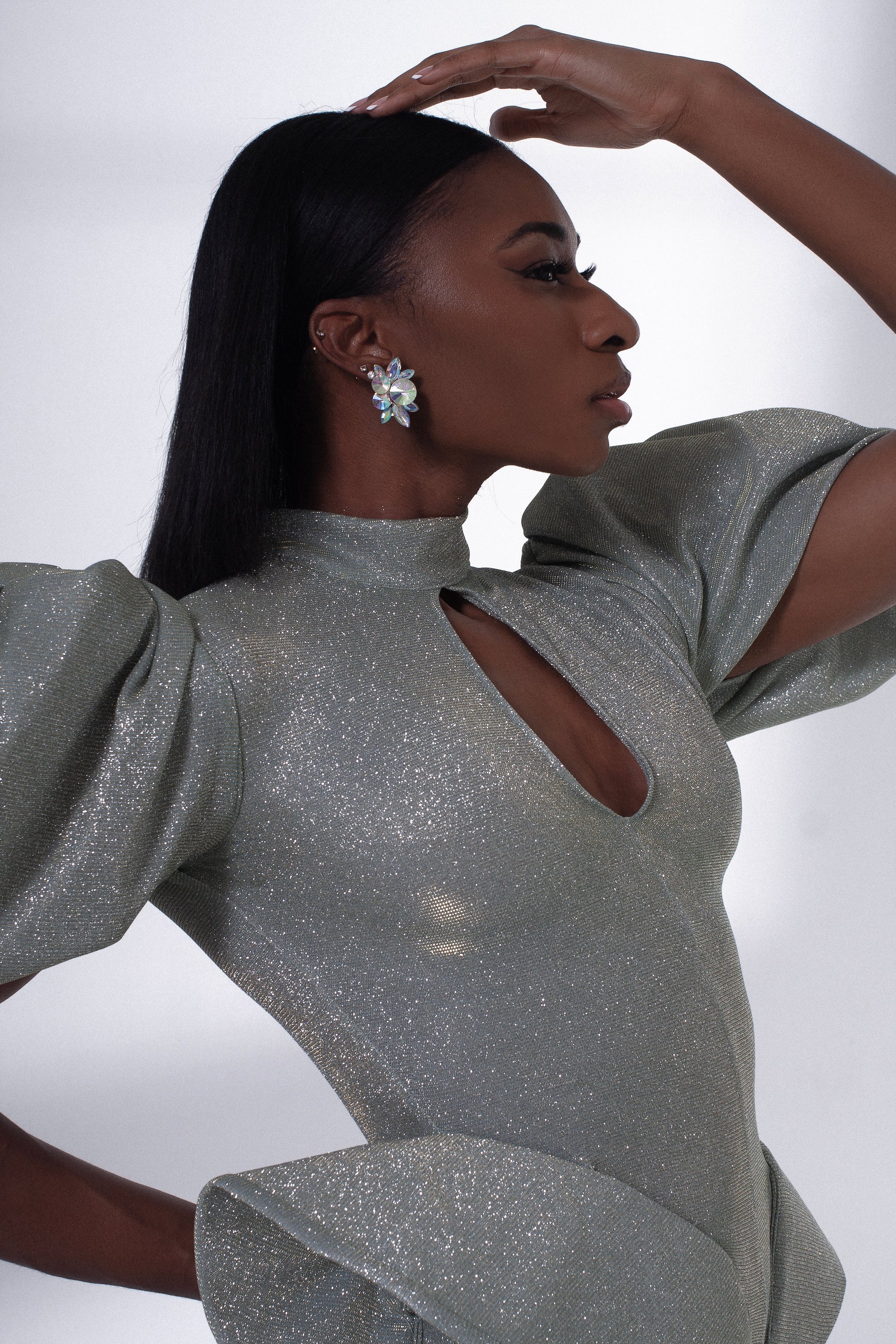 Structured Glitter Dress-2