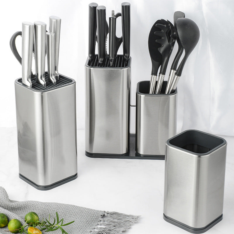 Modern Stainless Steel Knife Holder Set
