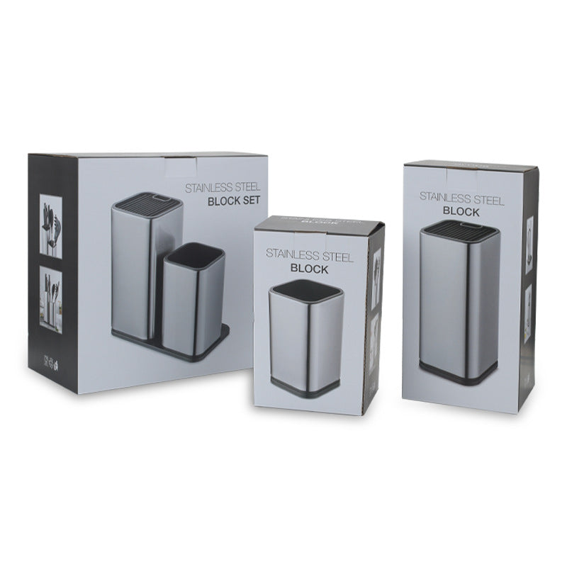 Modern Stainless Steel Knife Holder Set