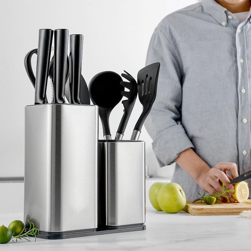Modern Stainless Steel Knife Holder Set