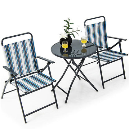 3 Pieces Outdoor Folding Chair Set Portable Folding Chair Set-2
