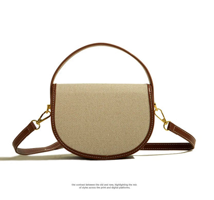 Muzikai Genuine Goods Saddle Bag Niche Retro Patchwork Handbags 2023 New Casual All-Match Messenger Bag