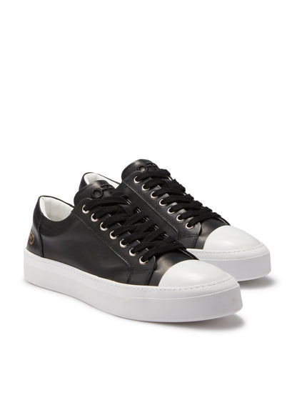 Leather Low-Top Sneaker (Black)