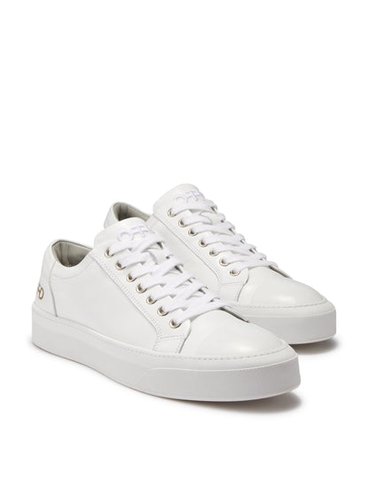 Leather Low-Top Sneaker (White)