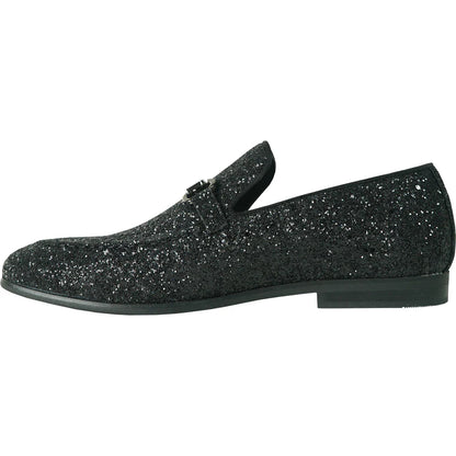 "Bravo" Black Glitter Tuxedo & Prom Shoes-4