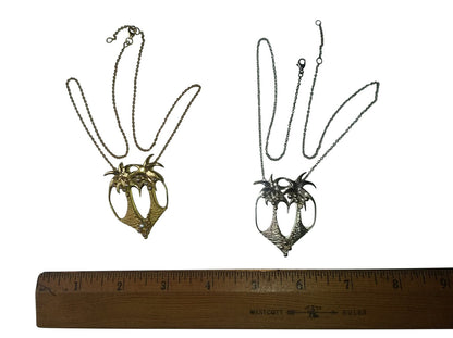 Love is Everywhere- Palm Tree Heart Necklace -14K Gold with Diamonds