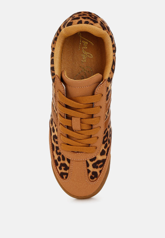 Panther Leopard Print Microfiber Sneakers