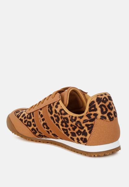 Panther Leopard Print Microfiber Sneakers