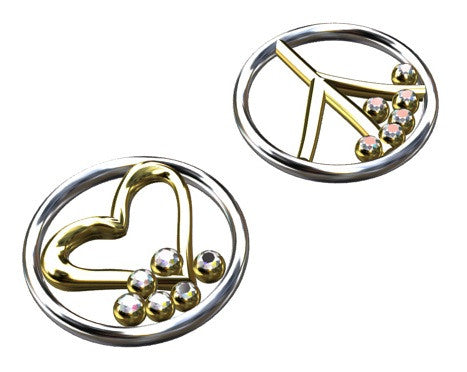 Love Necklace, 18K yellow and white gold with diamonds, on 18K gold chain