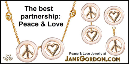 Peace Necklace, 18K yellow and white gold with diamonds, on 18K gold chain
