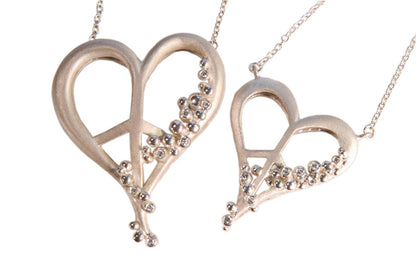 Peace of Heart Necklace-large-14K Gold with Abundance Overflowing Diamonds-9