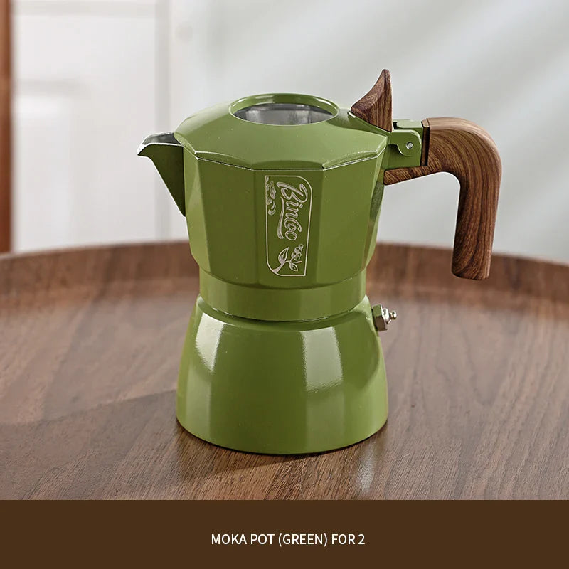 Bincoo Double-valve Moka Pot Aluminum Coffee Kettle Household Italian Espresso Coffee Pot Espresso Machine Coffee Utensils