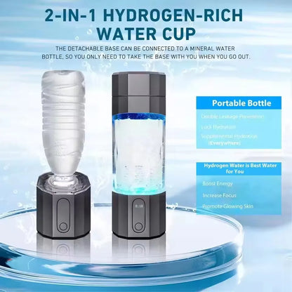 2025 10000PPB Hydrogen Water Bottle with Colorful Light & Valve