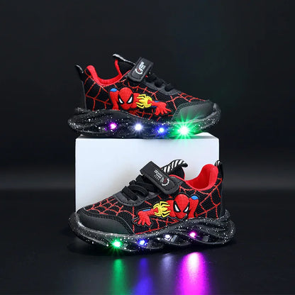 Breathable running shoes Spiderman with LED for children Multivariant