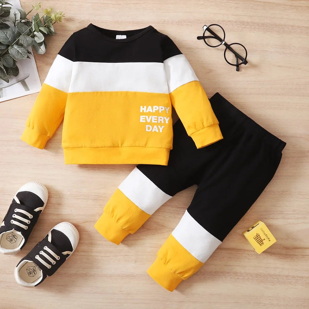 Cotton tracksuit set 2 pcs sweatshirt and trousers for Happy Everyday children-0