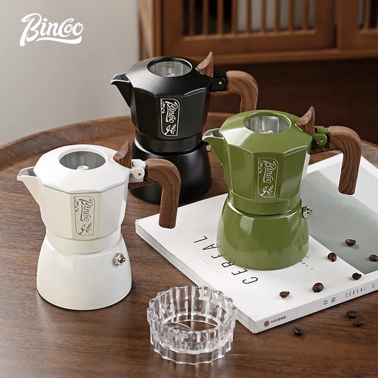 Bincoo Double-valve Moka Pot Aluminum Coffee Kettle Household Italian Espresso Coffee Pot Espresso Machine Coffee Utensils