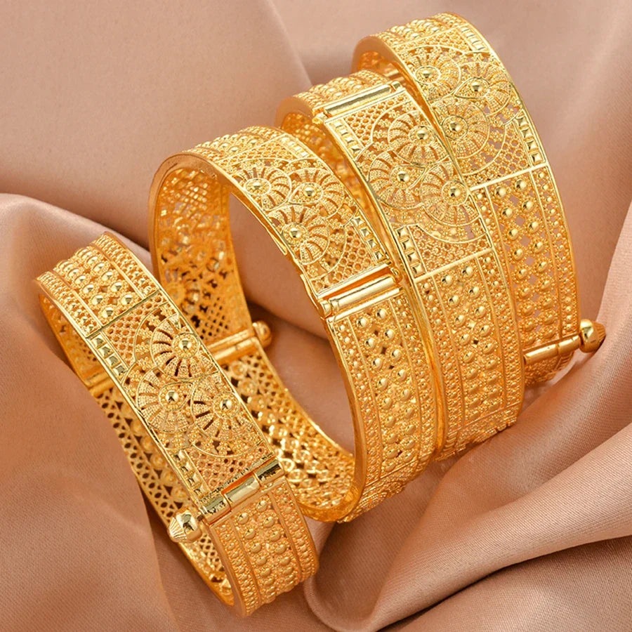 Ethiopian Gold Bangles Women’s Wedding Jewelry Set