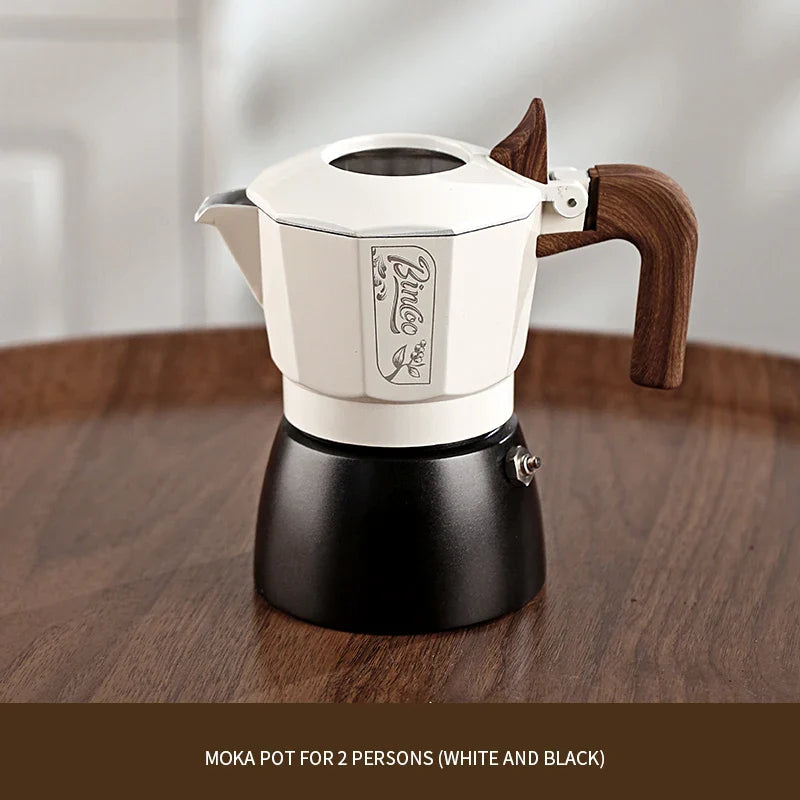 Bincoo Double-valve Moka Pot Aluminum Coffee Kettle Household Italian Espresso Coffee Pot Espresso Machine Coffee Utensils