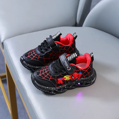 Breathable running shoes Spiderman with LED for children Multivariant