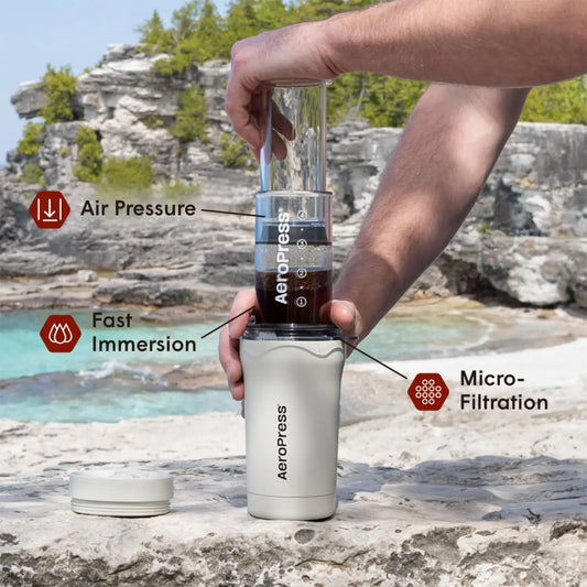 Portable Coffee Maker for Travel & Camping - 3-in-1 Brew Method with Custom Tumbler