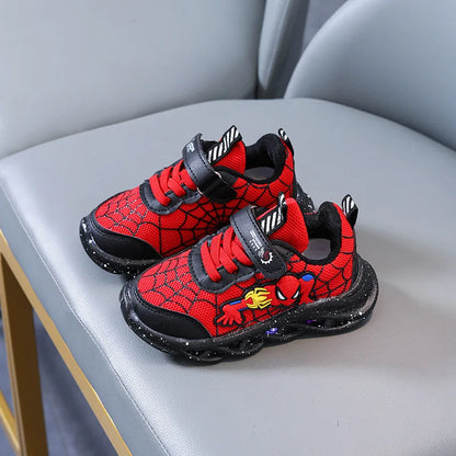Breathable running shoes Spiderman with LED for children Multivariant