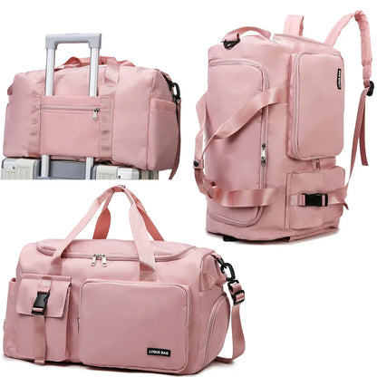 NNEOBA Travel Handbag Dry And Wet Separation Convertible Design Pink-1