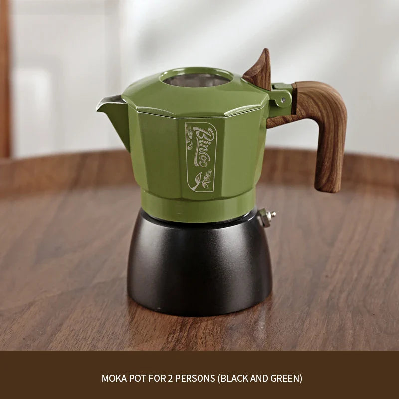 Bincoo Double-valve Moka Pot Aluminum Coffee Kettle Household Italian Espresso Coffee Pot Espresso Machine Coffee Utensils