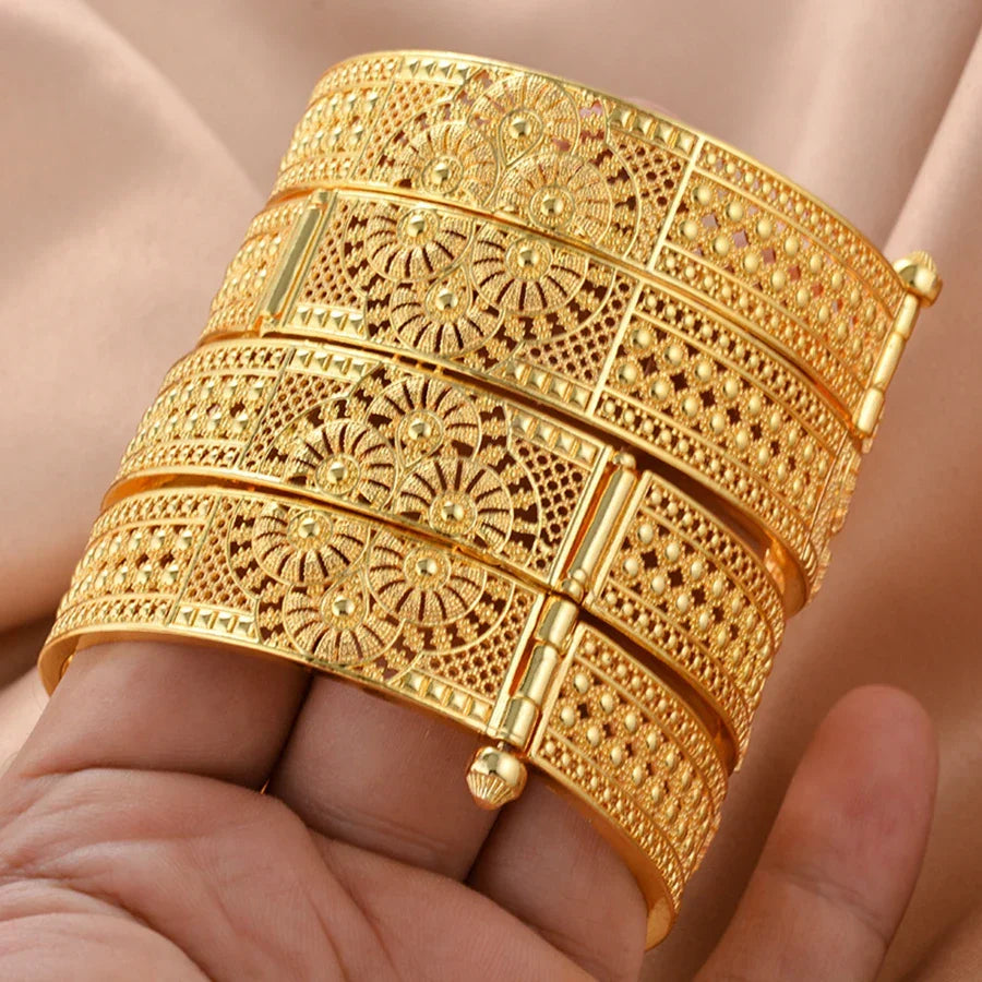Ethiopian Gold Bangles Women’s Wedding Jewelry Set
