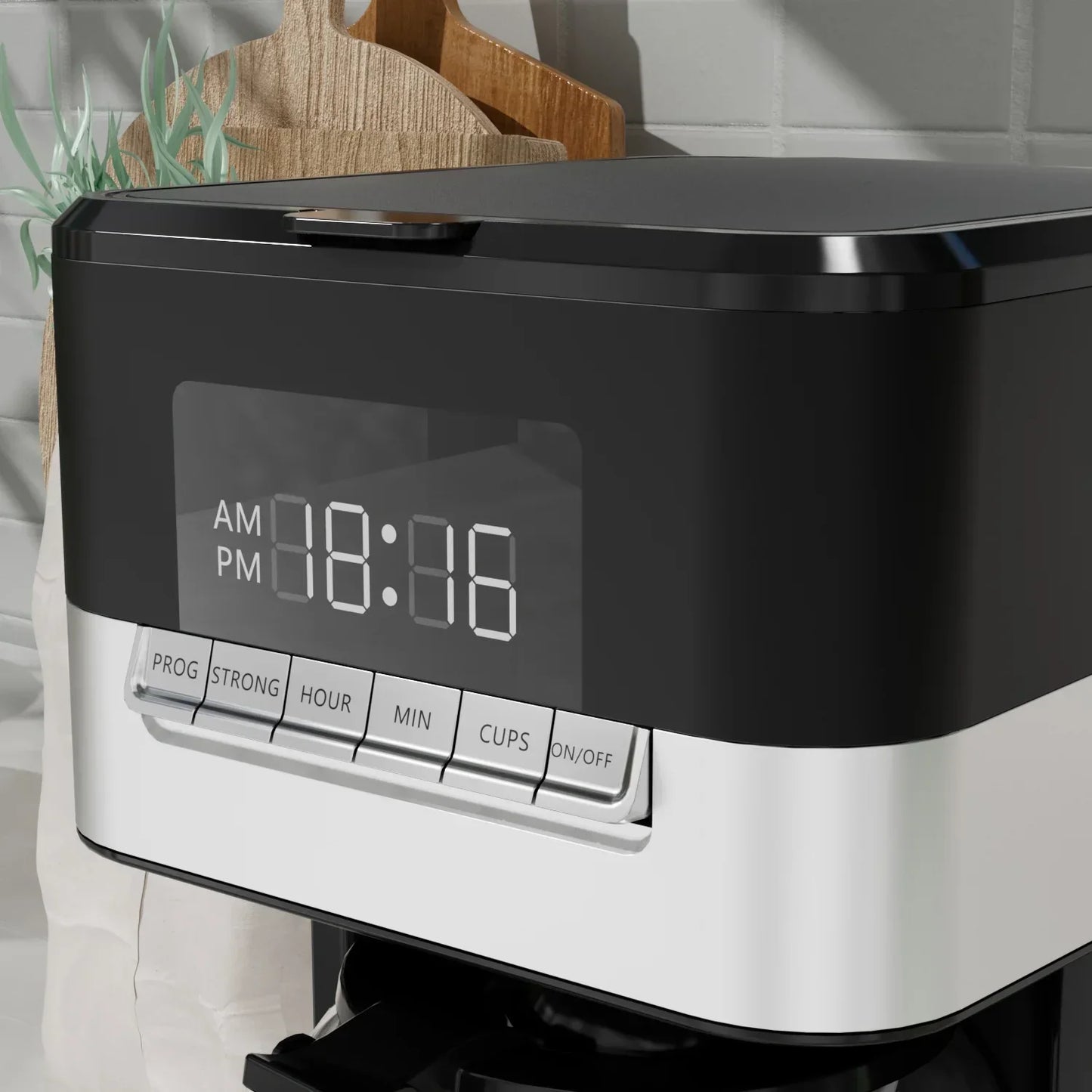 Empstorm 2024 American style keep warm function electric programmable single service drip coffee machine with 12cups glass pot