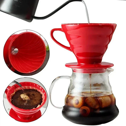 Ceramic Coffee Dripper – Engine-Style Pour Over (Reusable, 1–4 Cups)