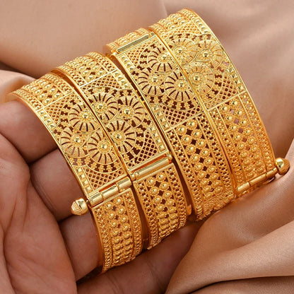 Ethiopian Gold Bangles Women’s Wedding Jewelry Set