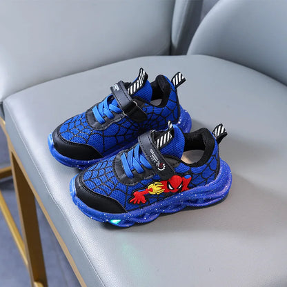 Breathable running shoes Spiderman with LED for children Multivariant
